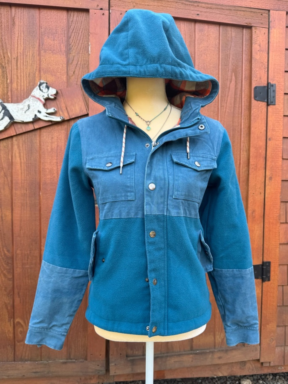 Poler Teal Hooded Utility Jacket